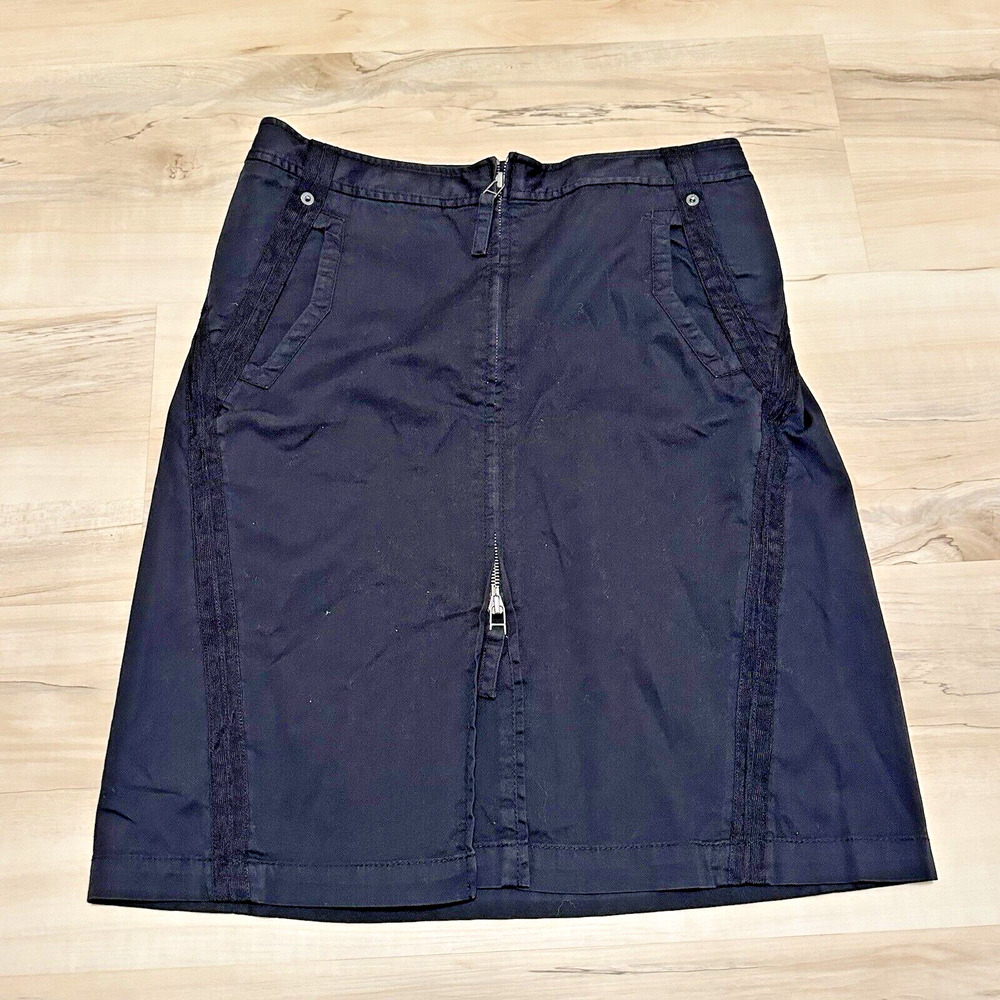 Armani Exchange Women 6 Skirt A-line Full Front Zipper Black 90s Y2K